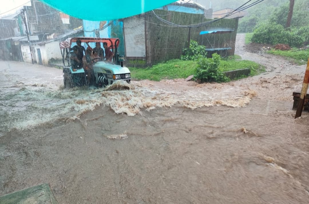 विदिशा हैदरगढ़ का कई जगह से सड़क संपर्क टूटा , नदी नाले उफान पर*
